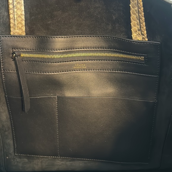 Celine Medium Phantom Leather & Python Cabas Bag - Picture 7 of 10